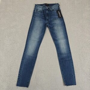 Black Orchid Jeans Womens 26 Blue Carmen High Rise Ankle Fray Skinny Raw Hem